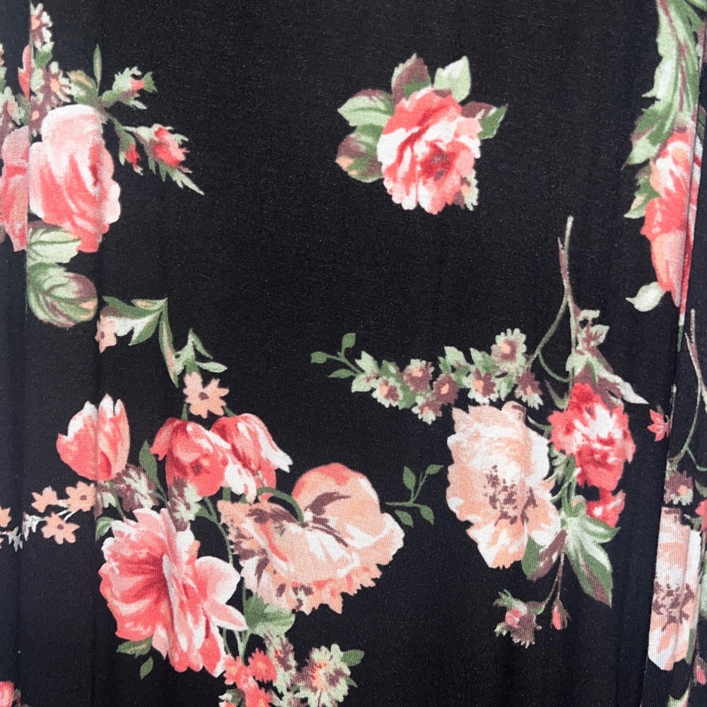 Joe Benbasset Black Floral Ruched Waist Flowy Maxi Skirt - Picture 7 of 9